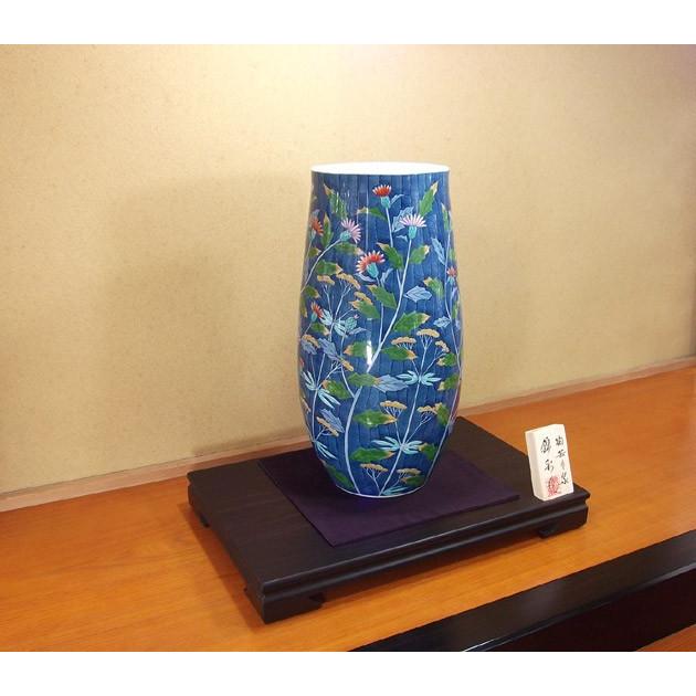 色鍋島様式薊絵花瓶｜有田焼 陶芸作家 藤井錦彩作 : 有田焼 藤井錦彩窯