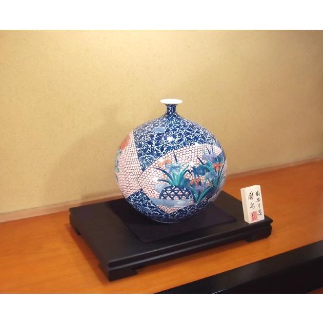 色鍋島様式唐草割花絵花瓶｜有田焼 陶芸作家 藤井錦彩作 : 有田焼 藤井