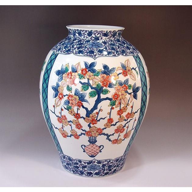 色鍋島様式唐草割花篭絵花瓶｜有田焼 陶芸作家 藤井錦彩作
