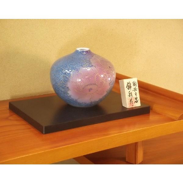 有田焼 染錦金彩釉裏紅牡丹絵花瓶｜陶芸作家　藤井錦彩 作_3