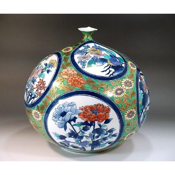 有田焼 古伊万里様式金欄手花絵花瓶｜陶芸作家 藤井錦彩 作 : 有田焼