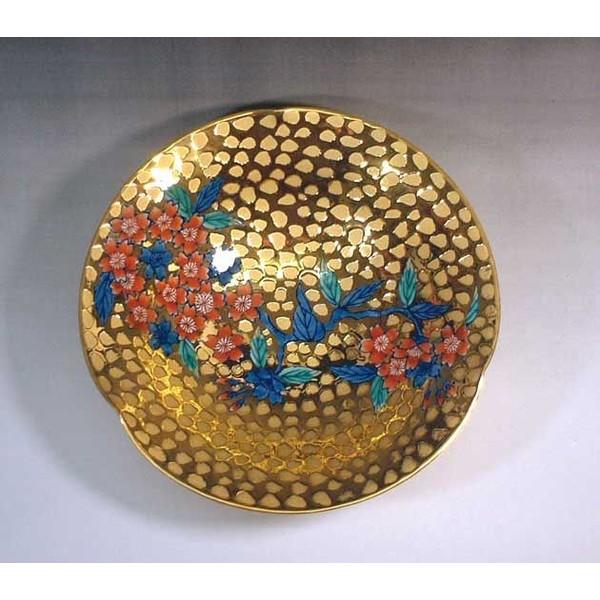 有田焼 染錦黄金桜絵器｜陶芸家　藤井錦彩作