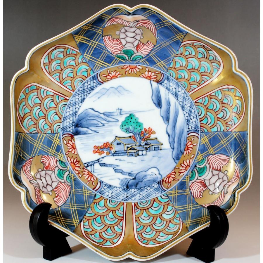 金襴手古伊万里様式飾り皿｜有田焼 陶芸作家 藤井錦彩作 : 有田焼 藤井