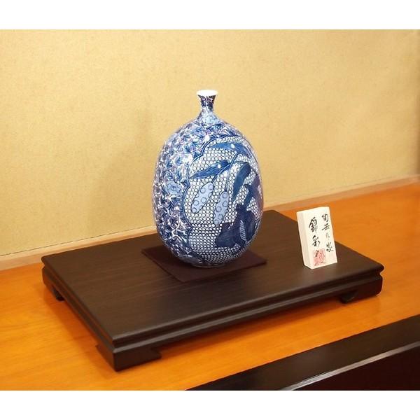有田焼 染錦唐草割鶉雀絵花瓶｜陶芸作家 藤井錦彩 作 : 有田焼 藤井錦