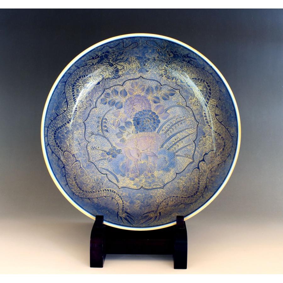 金襴手様式釉裏彩吉祥鹿景図絵飾り皿｜有田焼 陶芸作家 藤井錦彩作