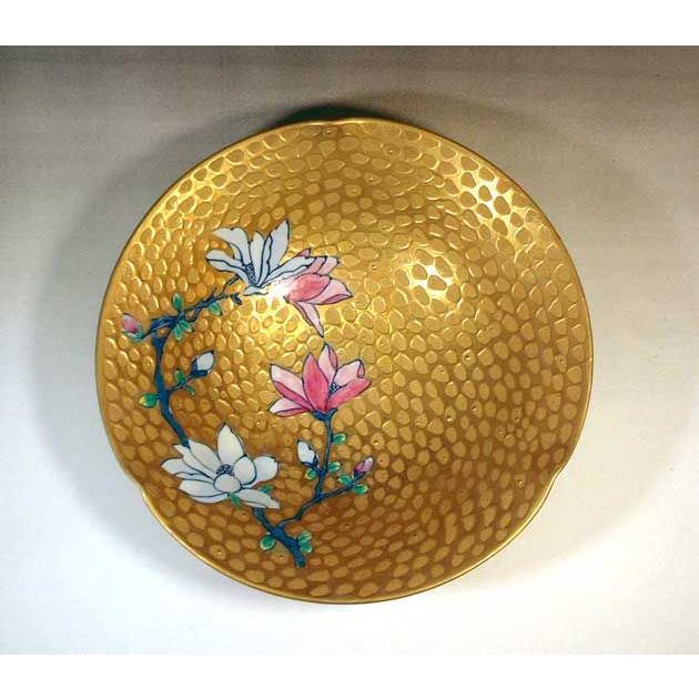 有田焼 陶芸家 藤井錦彩作 染錦黄金木蓮絵器 : 有田焼 藤井錦彩窯