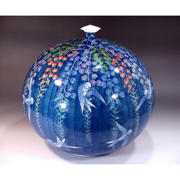 M*n様 有田焼 / 藤井錦彩作 / 色鍋島様式小花文様花 / 花瓶 / 伝統工 有田焼 色鍋島様式藤燕絵花瓶｜陶芸作家 藤井錦彩 作 : 有田焼 藤井錦