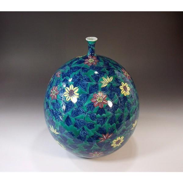有田焼 色鍋島様式鉄線花絵花瓶｜陶芸作家　藤井錦彩 作_1