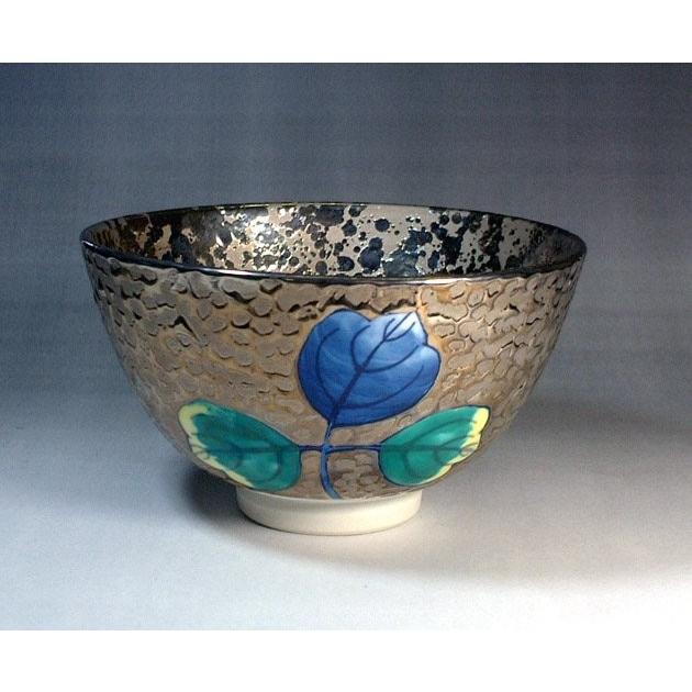 染錦プラチナ彩葛絵抹茶茶碗｜有田焼 陶芸作家 藤井錦彩作 : 有田焼