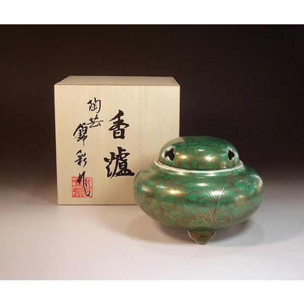 有田陶芸作家　藤井錦彩　丸紋　香炉　共箱　未使用 有田陶芸作家 藤井錦彩 丸紋 香炉 共箱 未使用 有田焼 陶芸家