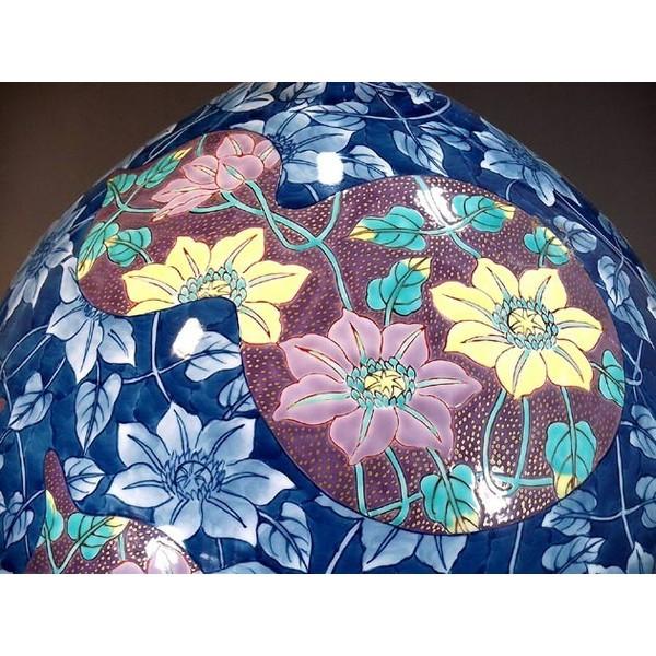 有田焼 色鍋島様式金彩瓢箪割鉄線花絵花瓶｜陶芸作家 藤井錦彩 作