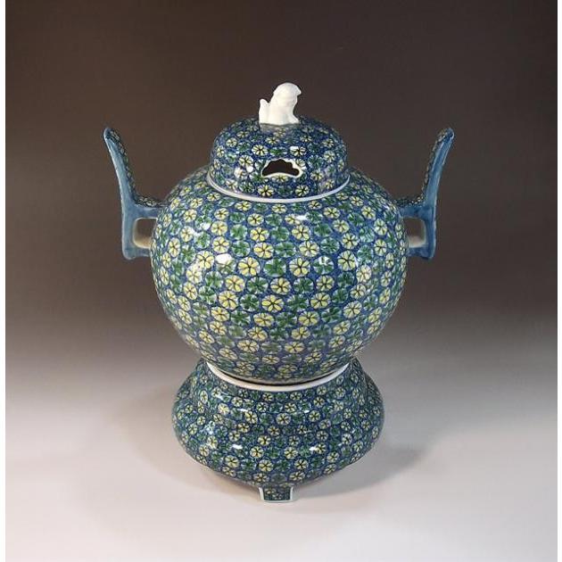 染錦小花紋様大香炉｜有田焼 陶芸作家 藤井錦彩作 : 有田焼 藤井錦彩窯