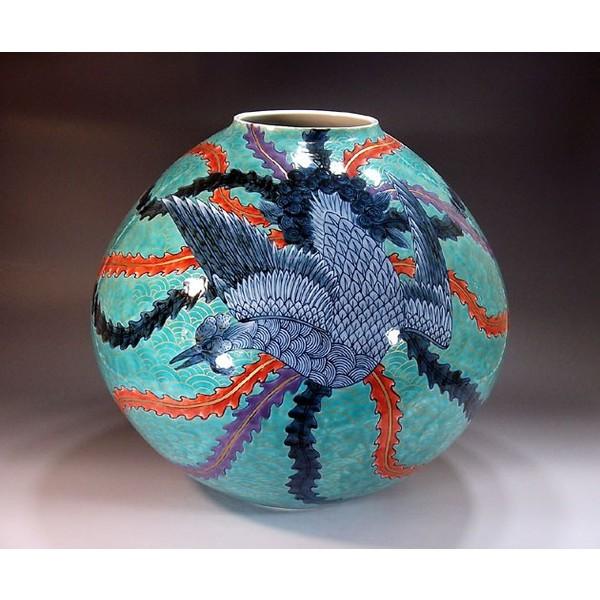 有田焼　金欄手様式青海波鳳凰絵花瓶｜陶芸作家　藤井錦彩 作