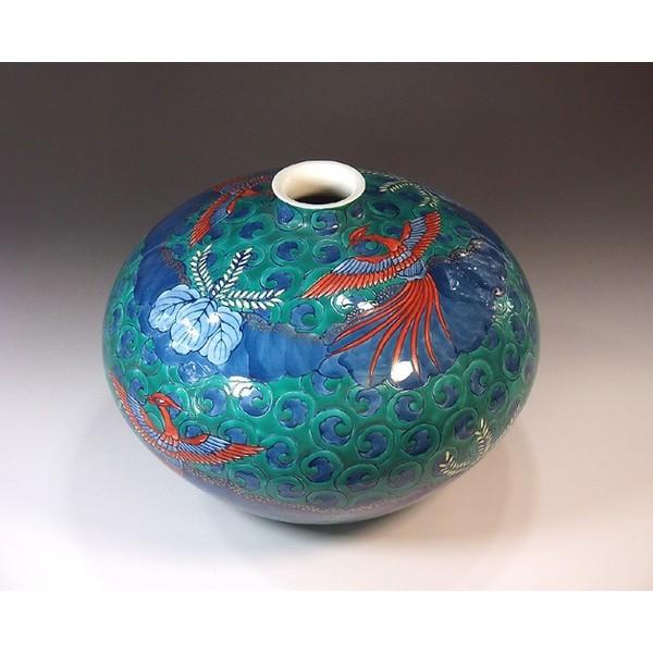 有田焼 色鍋島様式金彩鳳凰唐草桐絵花瓶｜陶芸作家　藤井錦彩 作_1