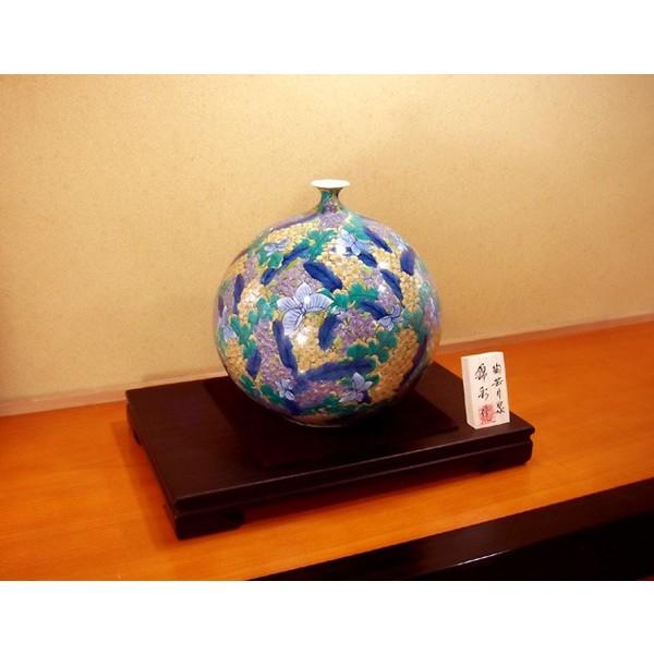 有田焼 染錦菜の花蝶絵花瓶｜陶芸作家 藤井錦彩 作 : 有田焼 藤井錦彩