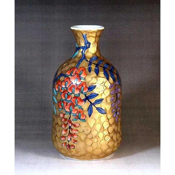 有田焼 染錦黄金藤絵徳利｜陶芸家 藤井錦彩 作 : 有田焼 藤井錦彩窯