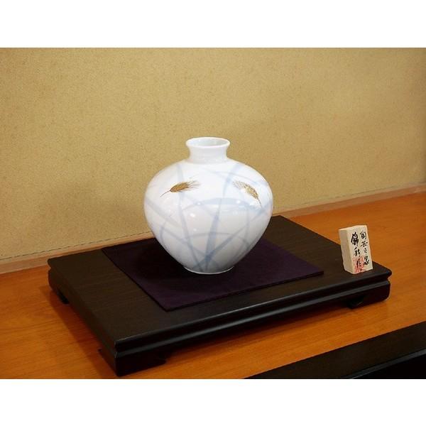 有田焼 金彩稲穂絵花瓶｜陶芸作家　藤井錦彩 作_3