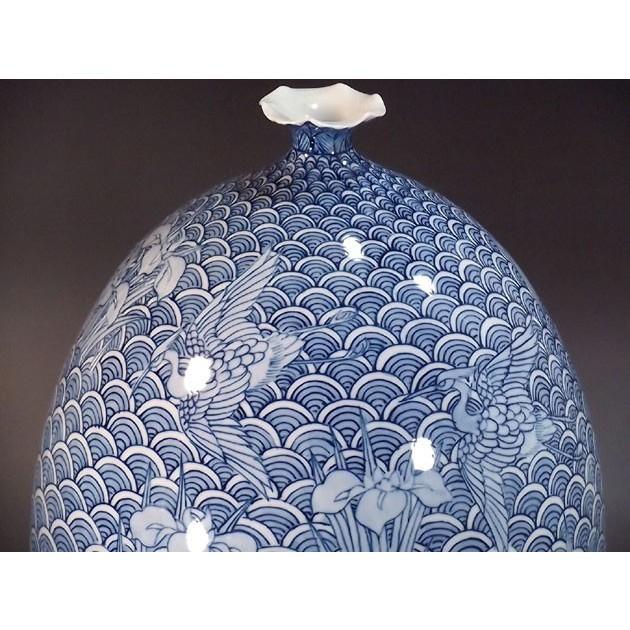 金継ぎ　青海波アヤメ鳥紋　手造水注　六代佐藤走波　有田焼　手描き 金継ぎ 青海波アヤメ鳥紋 手造水注 六代佐藤走波 有田焼 手描き 【公式