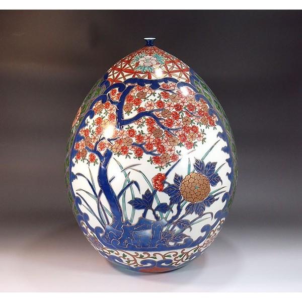 有田焼　古伊万里様式金彩桜牡丹絵花瓶｜陶芸作家　藤井錦彩 作