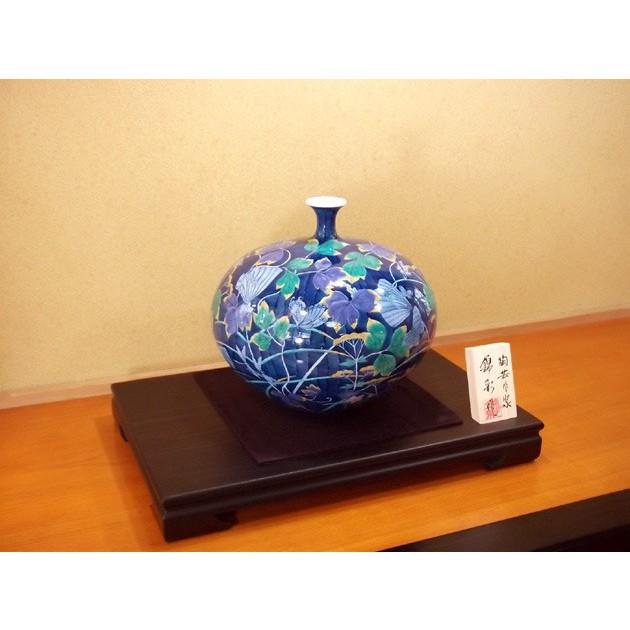 有田焼 色鍋島様式草花絵花瓶｜陶芸作家 藤井錦彩 作 : 有田焼 藤井錦