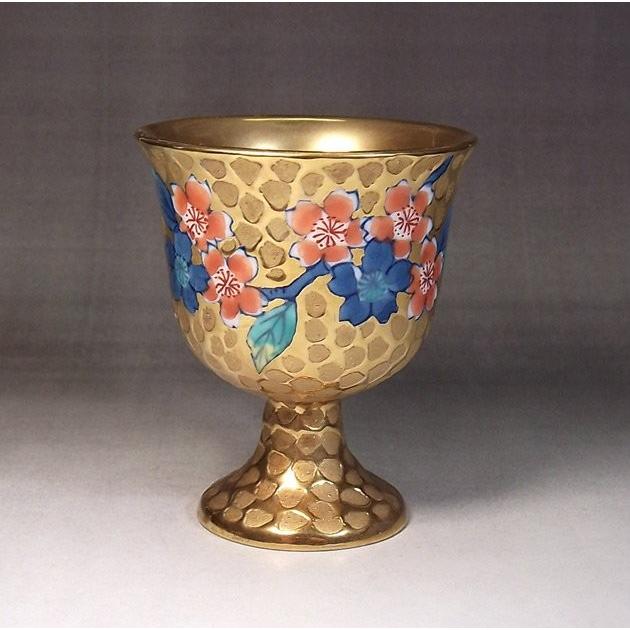 染錦黄金桜絵ワインカップ（馬上杯）｜有田焼 陶芸家 藤井錦彩作