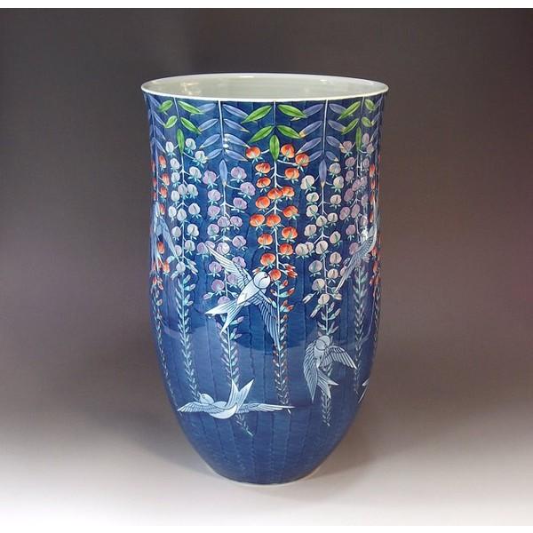 最大80 オフ 伝統工芸 手造り総手描きの高級陶器花瓶 有田焼 色鍋島様式藤燕絵花瓶 陶芸作家 藤井錦彩 作 花瓶 花台 Www Radio10 Sr