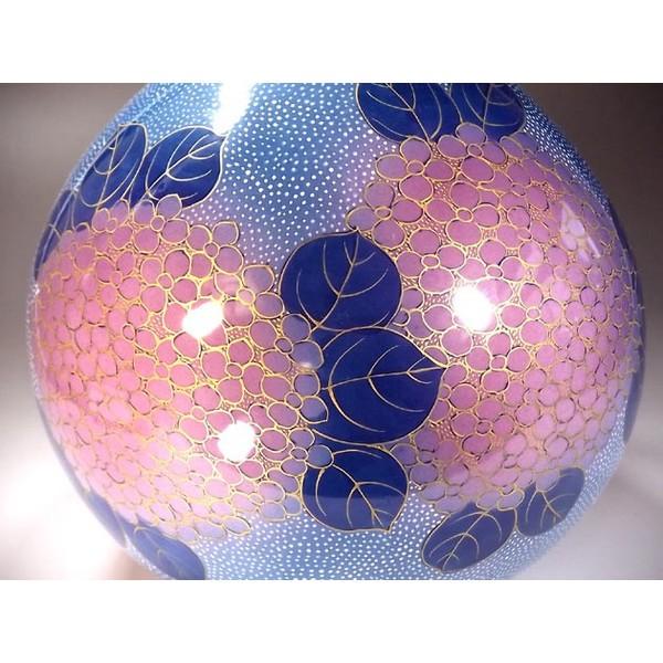 有田焼 金欄手様式釉裏紅紫陽花絵花瓶｜陶芸作家　藤井錦彩 作_3