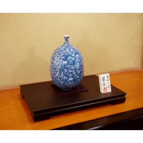 有田焼 染付金彩唐草牡丹絵花瓶｜陶芸作家 藤井錦彩 作 : 有田焼 藤井