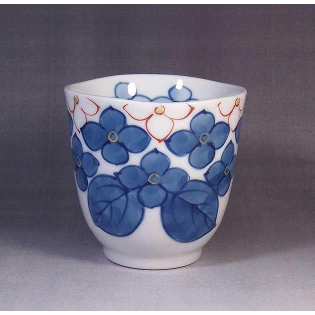 藤井錦彩作品　深鉢　陶芸 有田焼 染錦金彩釉裏紅紫陽花絵飾り皿｜陶芸作家 藤井錦彩 作 : 有田焼
