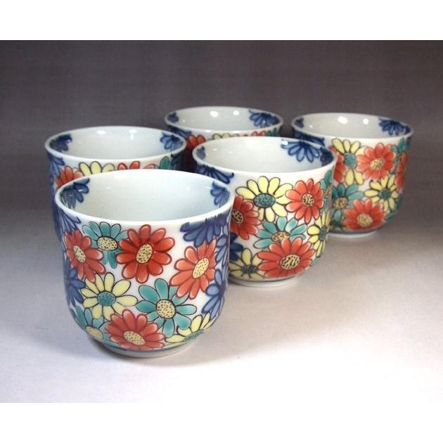 染錦花尽し文様汲出揃｜茶器セット｜有田焼 陶芸家　藤井錦彩作　