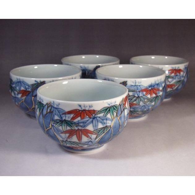 染錦金彩竹景図汲出揃｜茶器セット｜有田焼 陶芸家　藤井錦彩作　_1