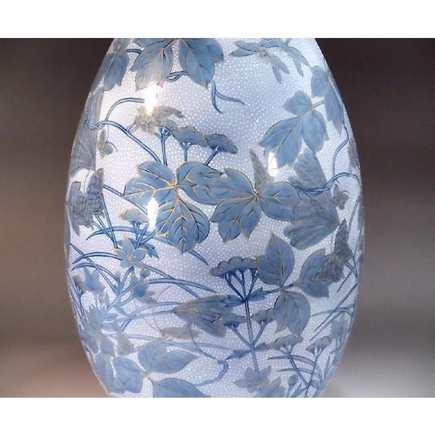 有田焼 和紙染金彩草花文様花瓶｜陶芸作家　藤井錦彩 作_1