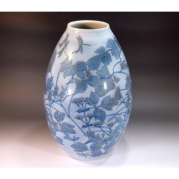 有田焼 和紙染金彩草花文様花瓶｜陶芸作家　藤井錦彩 作_2