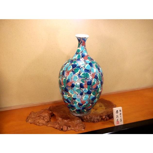 プラチナ彩葛絵特大花瓶｜有田焼 陶芸作家 藤井錦彩作 : 有田焼 藤井錦
