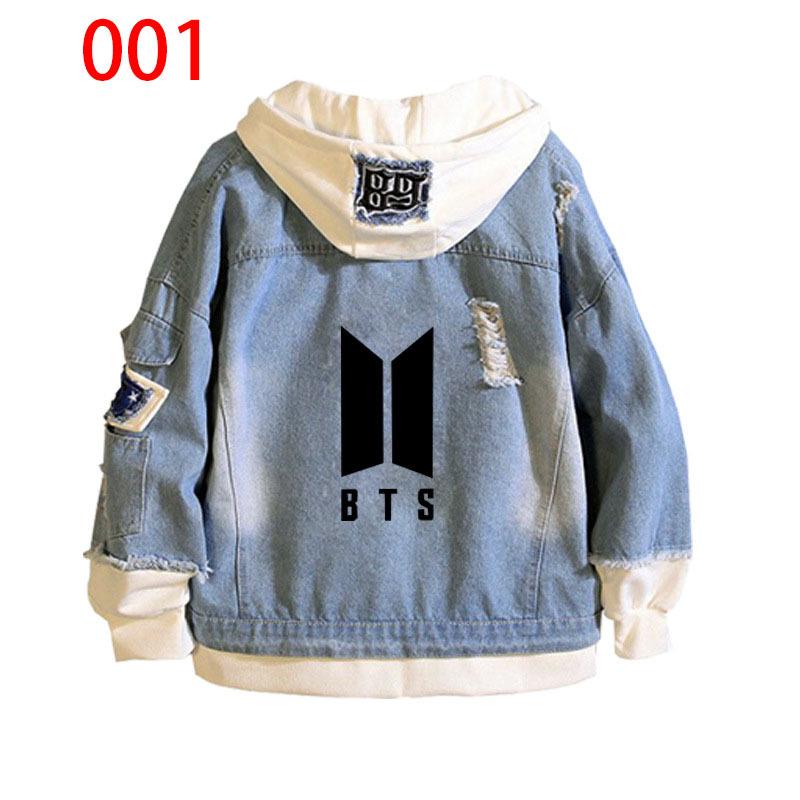 新品BTS(防弾少年団) 秋冬 デニム風 ジャケット＋スウェット重ね