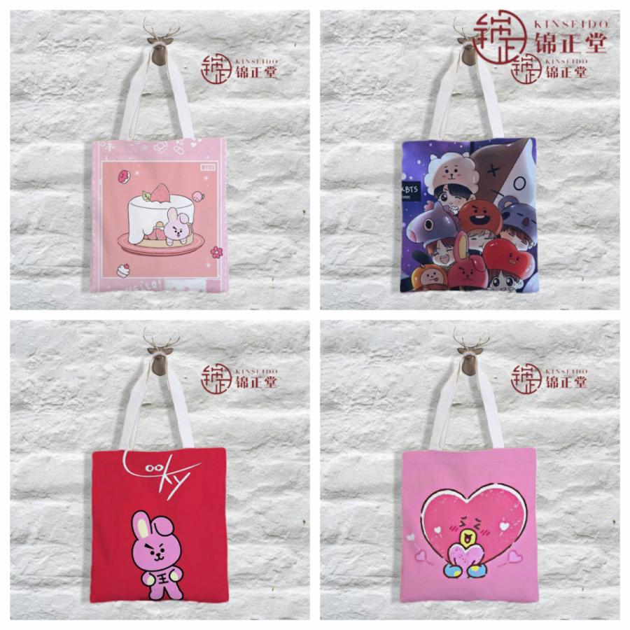 BTS(防弾少年団) 日常用/ BT21 韓流グッズ 応援 トートバッグ 帆布