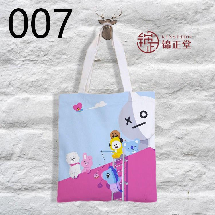 BTS(防弾少年団) 日常用/ BT21 韓流グッズ 応援 トートバッグ 帆布