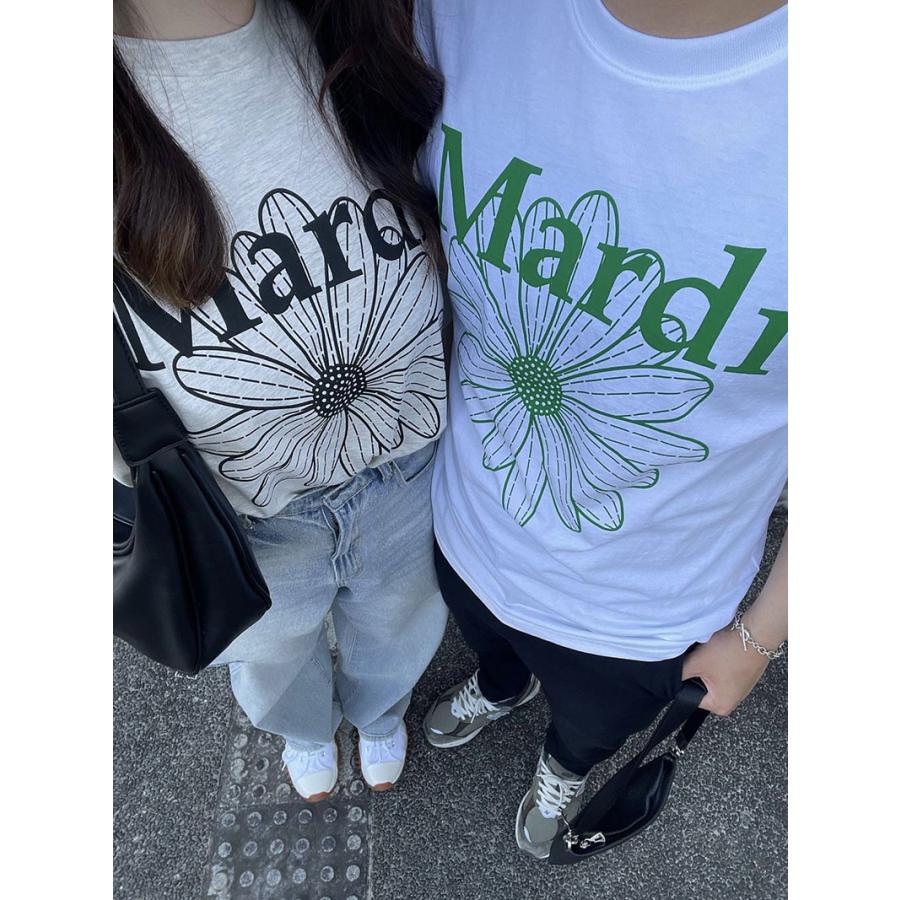 Mardi MERCREDI Tシャツ レディース メンズ トップス 半袖 丸ネック