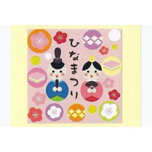 ひな祭りシール 5枚セット イベント 飾り オリジナルシール 金箔