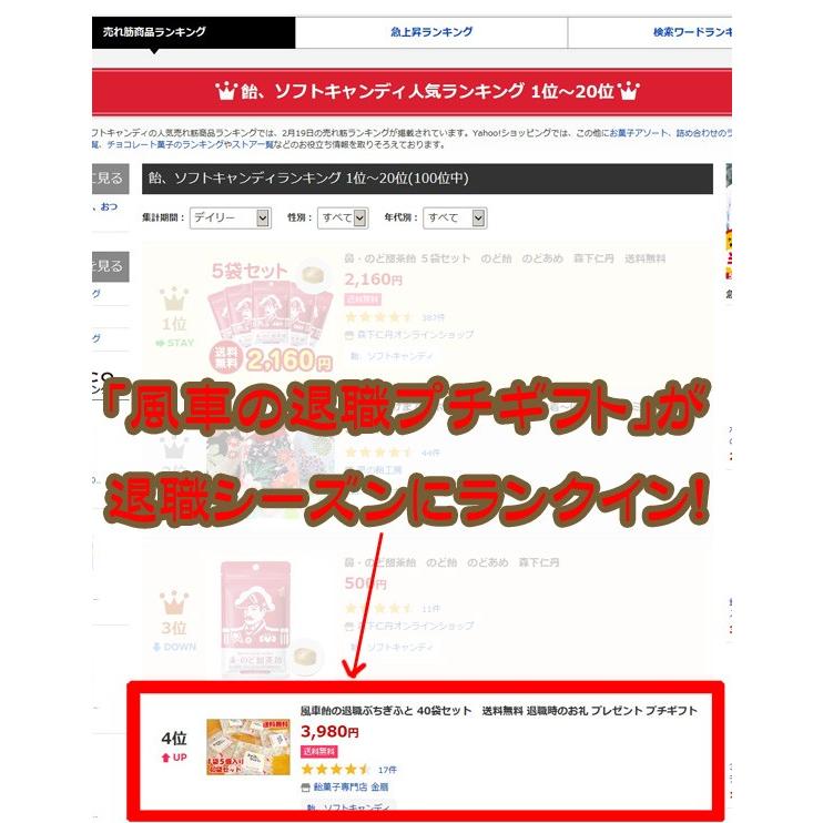 退職 お菓子 個包装 風車飴の退職ぷちぎふと 1袋 お礼の品 Taisyokufuusya 飴菓子専門店 金扇 通販 Yahoo ショッピング