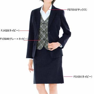 ヌーヴォ　FJ1028　ジャケット　7号・ネイビー1　事務服　制服