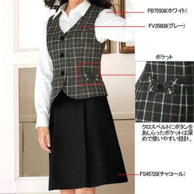 ヌーヴォ　FV35808　ベスト　事務服　制服　11号・グレー5