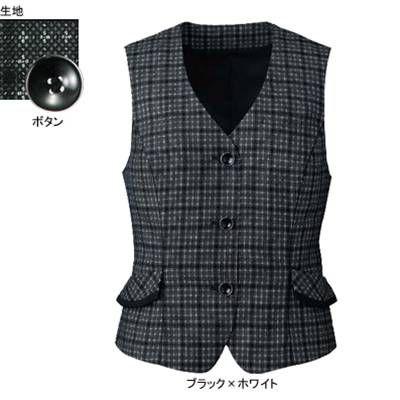 ヌーヴォ　FV35859　ベスト　制服　23号・ブラック×ホワイト9　事務服