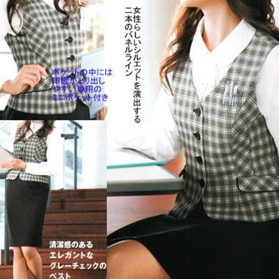 ヌーヴォ　FV35900　ベスト　事務服　制服　9号・グレー5