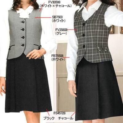 ヌーヴォ　FS45728　ソフトプリーツスカート　21号〜23号　オフィスウェア　事務服　制服