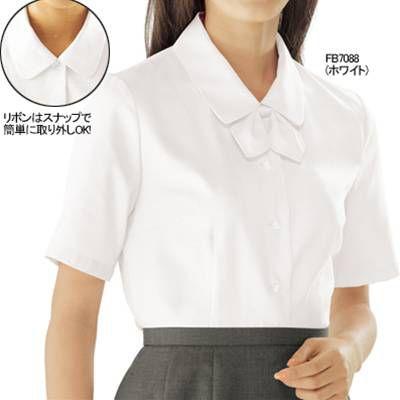 ヌーヴォ FB7088 ブラウス/リボン付（半袖） 21号-23号 オフィスウェア