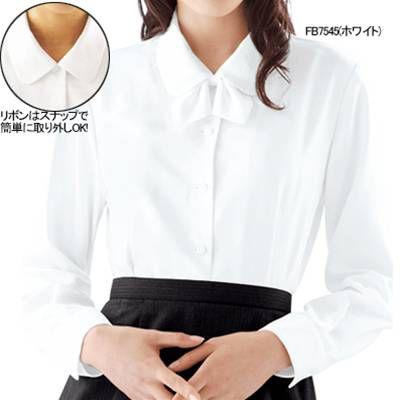 ヌーヴォ FB7545 ブラウス/リボン付（長袖） 21号-23号 オフィスウェア