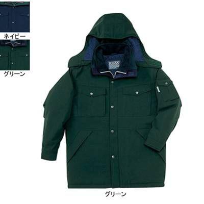 防寒服　自重堂　作業服　作業着　防寒コート（フード付）　秋冬用　48123　4L・グリーン012　防寒着