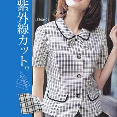 ピエ　L5560-01　オーバーブラウス　オフィスウェア　事務服　17号〜19号　制服