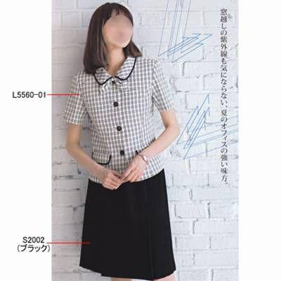 ピエ L5560-01 オーバーブラウス 17号-19号 オフィスウェア 事務服 